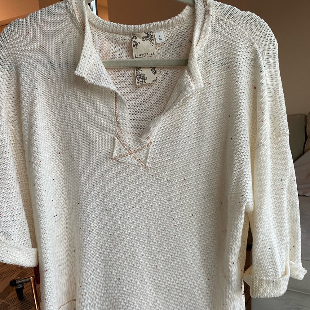 White threaded sweater